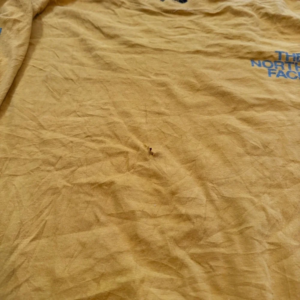The North Face Mens Mustard Yellow Long Sleeve Graphic Logo T-Shirt Size Large